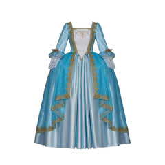 Medieval Court Rococo Marie Antoinette Blue Princess Dress | Georgian Baroque Victorian Renaissance Ball Gown - Coscosmos