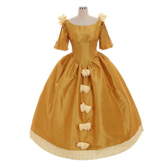 Medieval Custom - Made Aristocrat Ball Gown | Yellow Victorian Gothic Rococo Evening Dress - Coscosmos