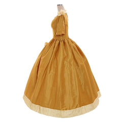 Medieval Custom - Made Aristocrat Ball Gown | Yellow Victorian Gothic Rococo Evening Dress - Coscosmos