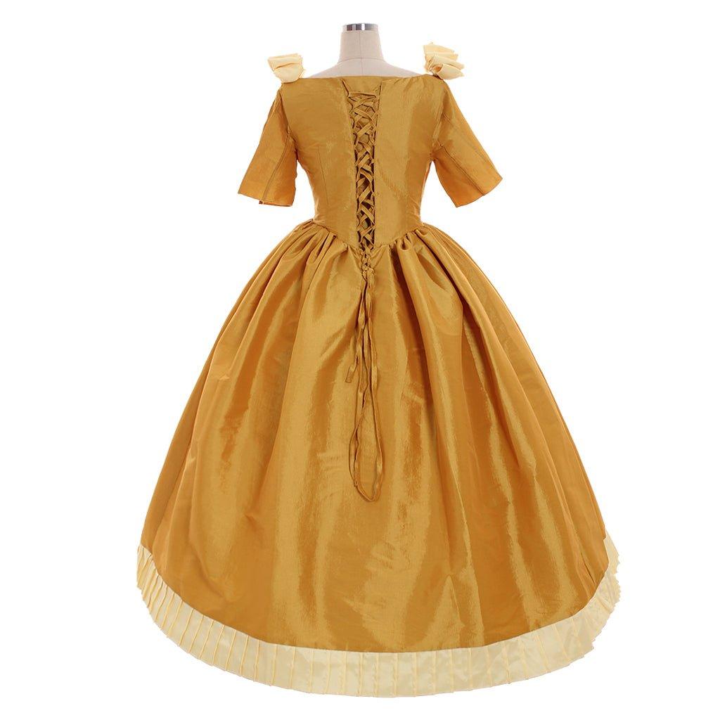 Medieval Custom - Made Aristocrat Ball Gown | Yellow Victorian Gothic Rococo Evening Dress - Coscosmos