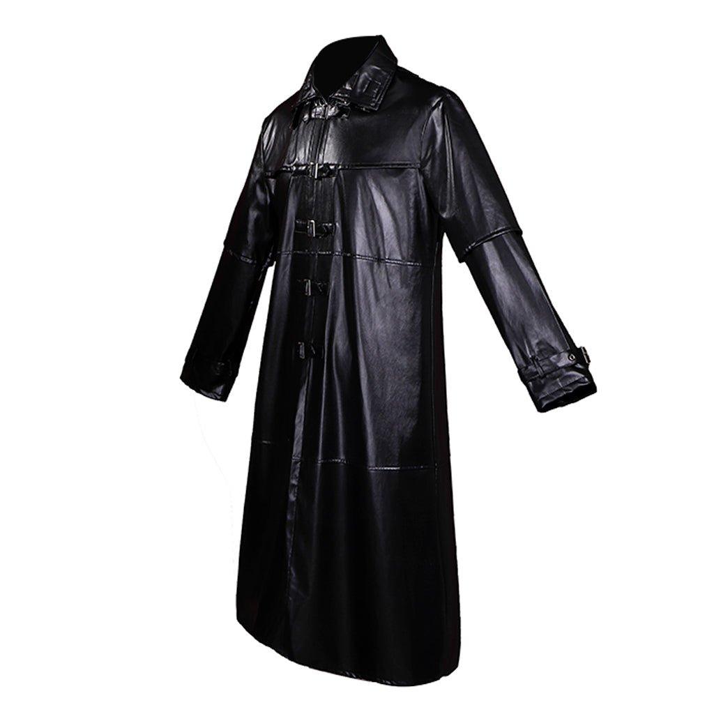 Medieval Gothic Plague Doctor Costume PU Leather Jacket - Steampunk Vampire Horror Long Coat - Coscosmos