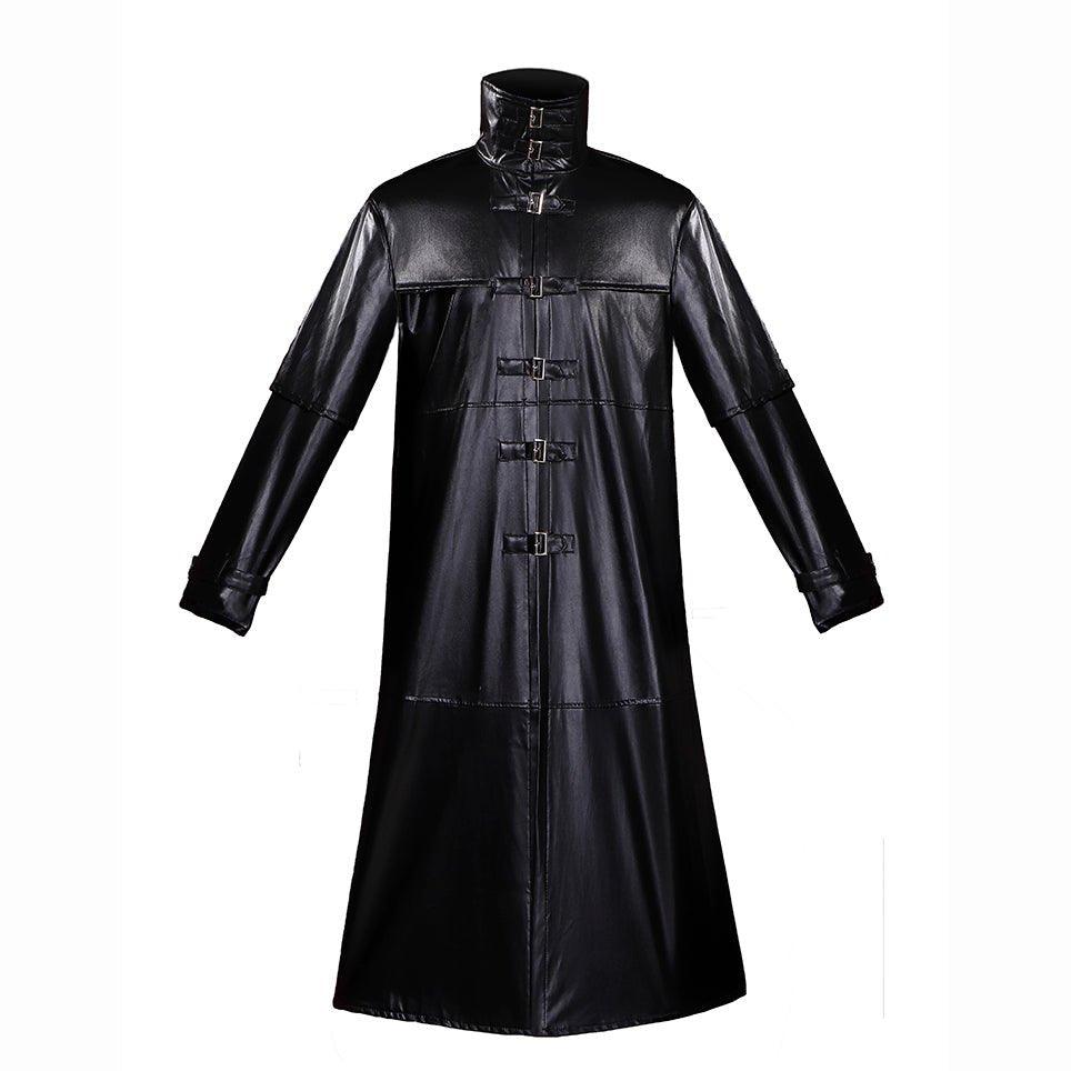 Medieval Gothic Plague Doctor Costume PU Leather Jacket - Steampunk Vampire Horror Long Coat - Coscosmos