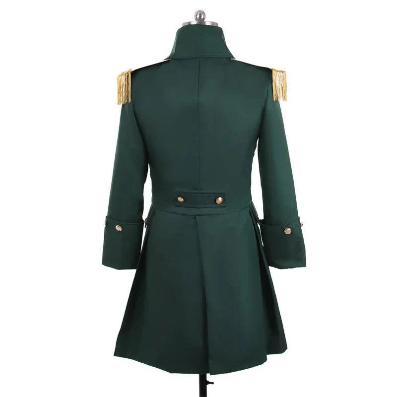 Medieval Green Steampunk Trench Coat Costume - Retro Noble Court Prince Outfit | Coscomos - Coscosmos