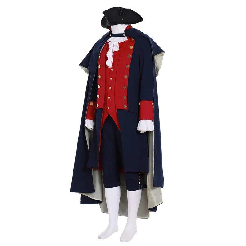 Medieval King or Prince Men's Uniform Costume – Victorian Travel Suit with Cape - Coscosmos