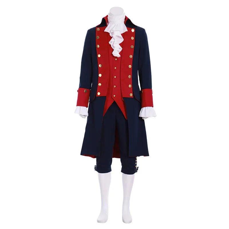 Medieval King or Prince Men's Uniform Costume – Victorian Travel Suit with Cape - Coscosmos