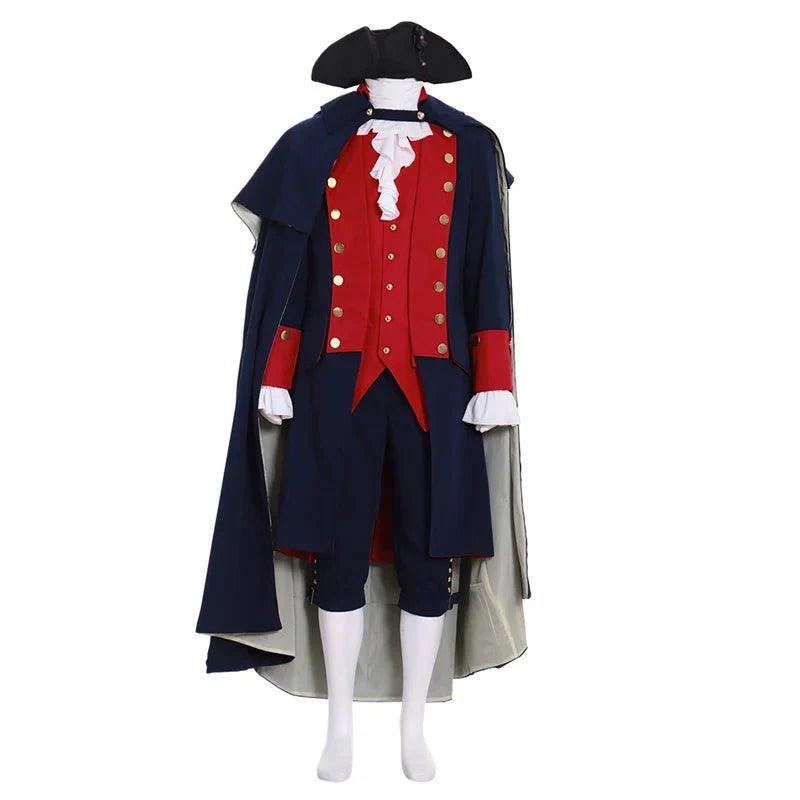 Medieval King or Prince Men's Uniform Costume – Victorian Travel Suit with Cape - Coscosmos