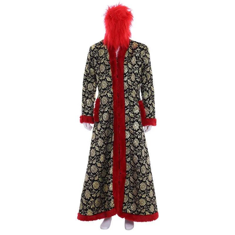 Medieval Red Kaftan with Fur Hat | Victorian Winter Warm Men’s Cosplay Costume - Coscosmos