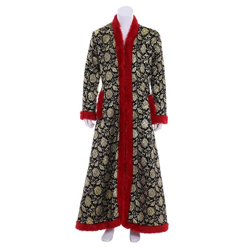 Medieval Red Kaftan with Fur Hat | Victorian Winter Warm Men’s Cosplay Costume - Coscosmos