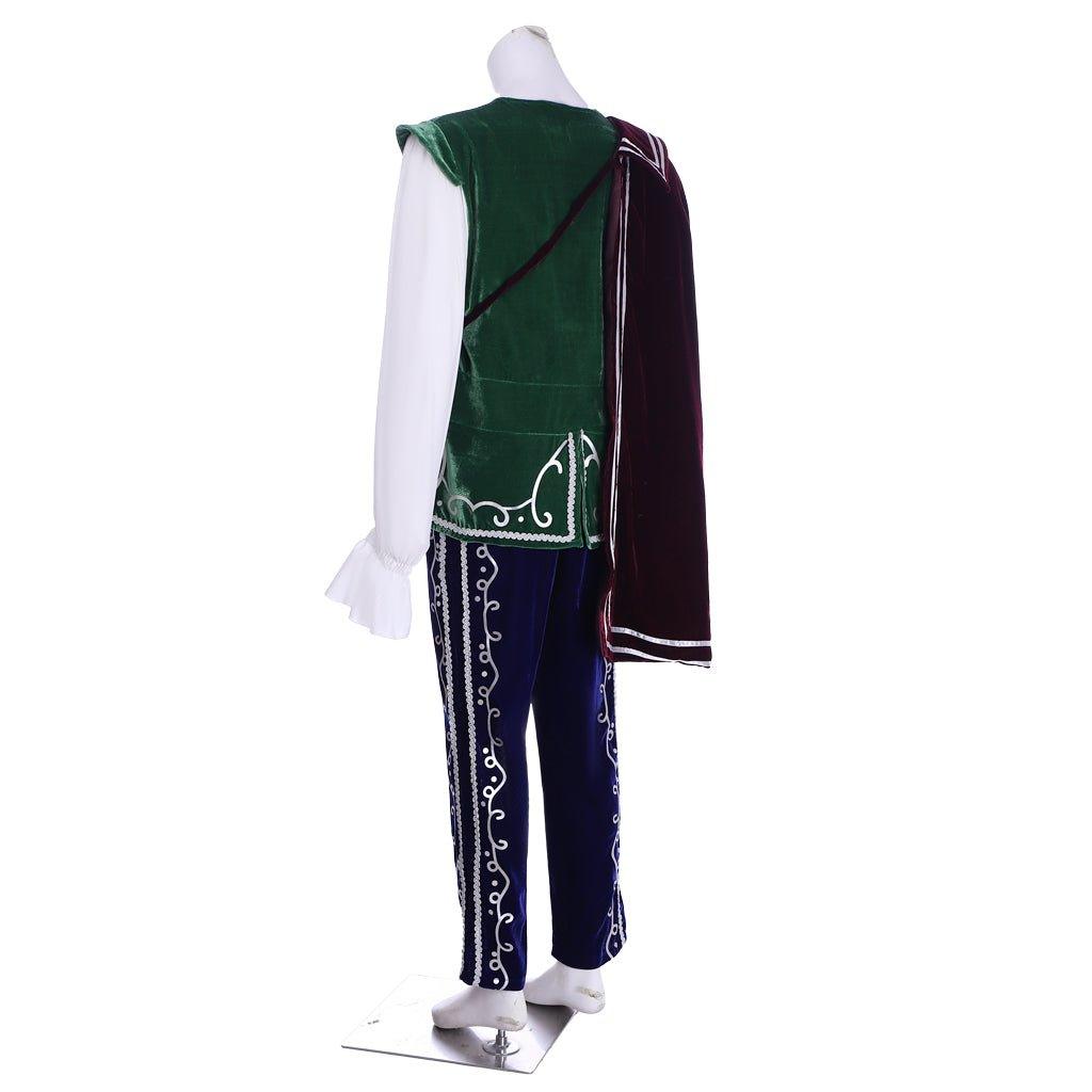 Medieval Tudor King Prince Costume - Velvet Long Sleeve Top, Pants & Cloak | Coscomos - Coscosmos