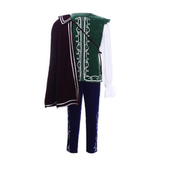 Medieval Tudor King Prince Costume - Velvet Long Sleeve Top, Pants & Cloak | Coscomos - Coscosmos