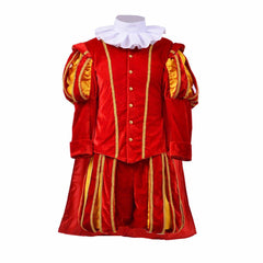 Men’s Tudor Renaissance Cosplay Costume - Elizabethan Era King’s Suit with Hat | Coscomos Medieval Series - Coscosmos