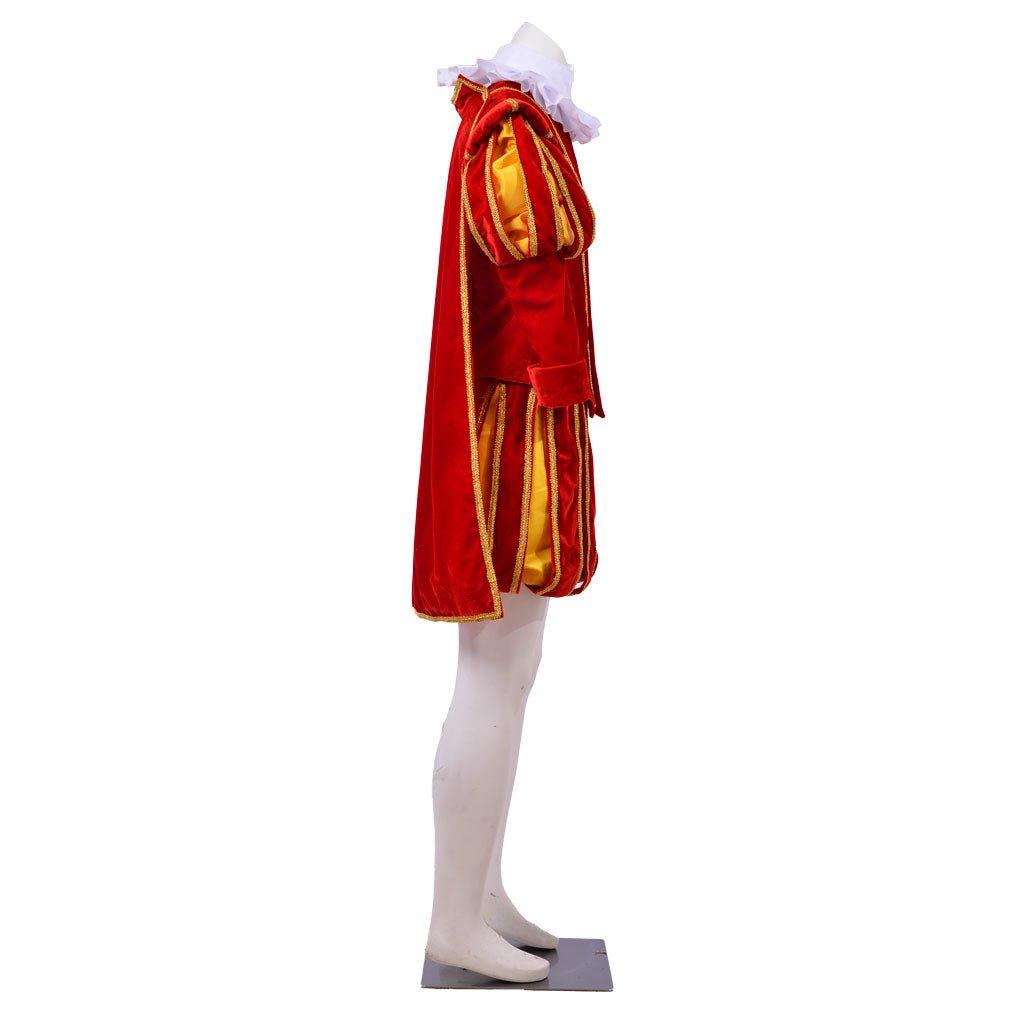 Men’s Tudor Renaissance Cosplay Costume - Elizabethan Era King’s Suit with Hat | Coscomos Medieval Series - Coscosmos