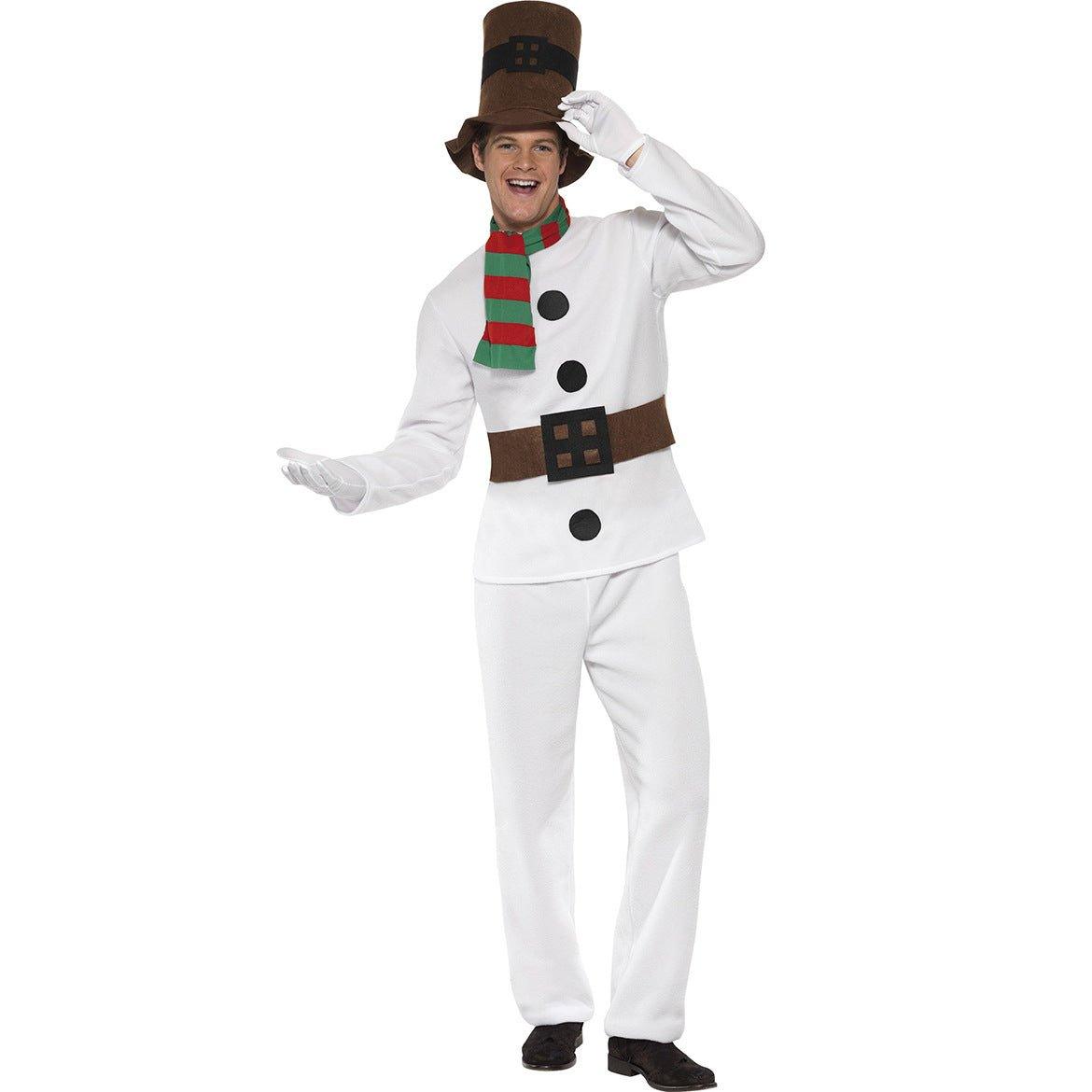 Men's white Christmas suit, Christmas costume, Christmas uniform suit, couple snowman Christmas suit. - Coscosmos