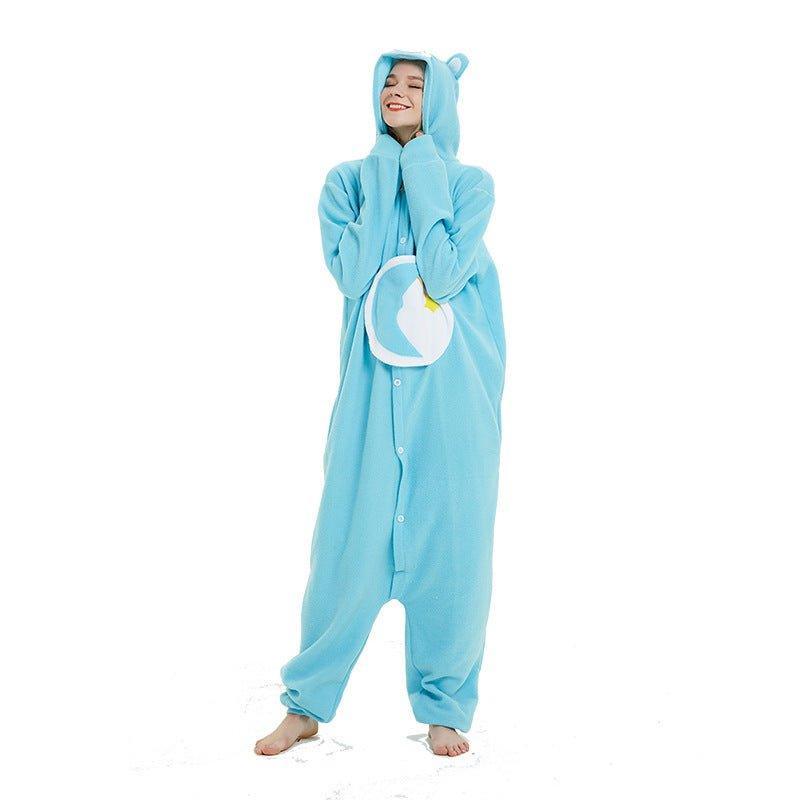 Moon Bear Onesie Pajamas for Adults | Fleece Couples Sleepwear | Cozy Cartoon Cosplay Costume - Coscosmos