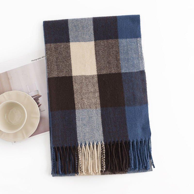 Morandi Plaid Scarf for Women 2024 Fall Faux Cashmere Cozy Wrap for Thanksgiving & Halloween - Coscosmos