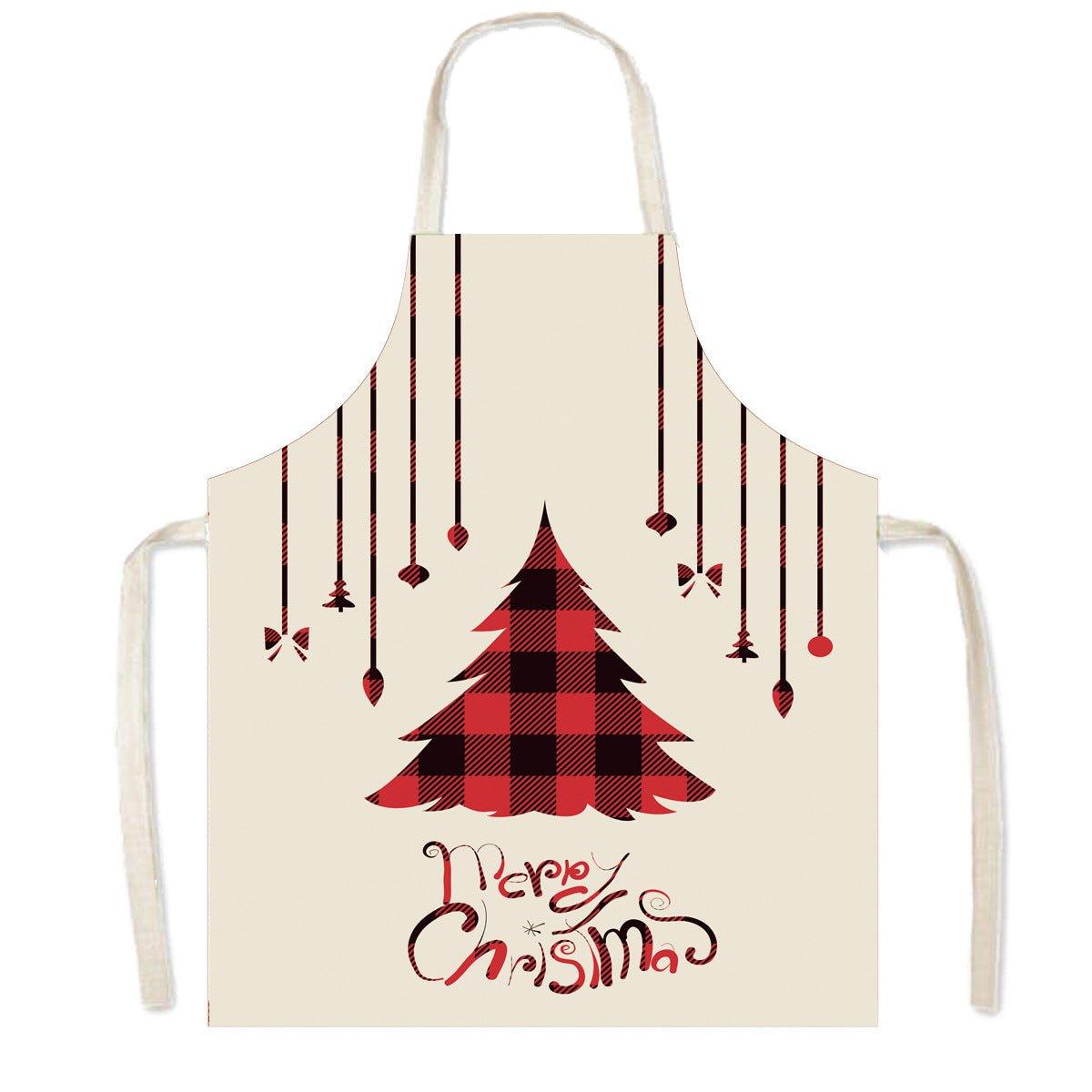 New Christmas apron sleeveless apron smock festive atmosphere decorative apron home cleaning apron wholesale - Coscosmos