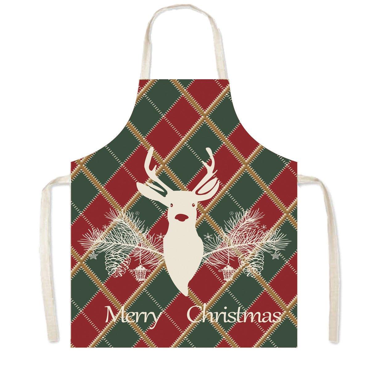 New Christmas apron sleeveless apron smock festive atmosphere decorative apron home cleaning apron wholesale - Coscosmos