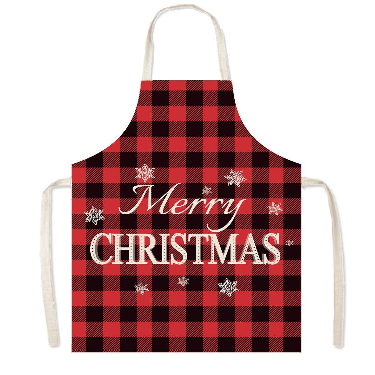 New Christmas apron sleeveless apron smock festive atmosphere decorative apron home cleaning apron wholesale - Coscosmos