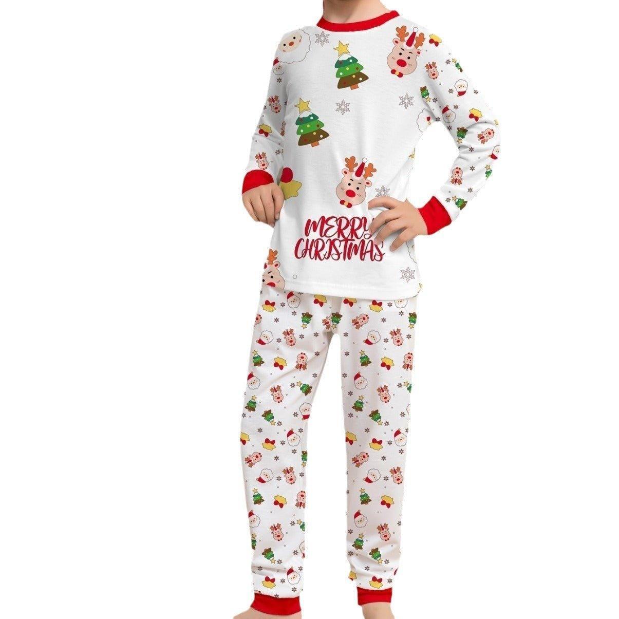 New Christmas Cartoon Pajamas Set with Christmas Tree Print | Family Matching Outfits | Holiday Loungewear - Coscosmos