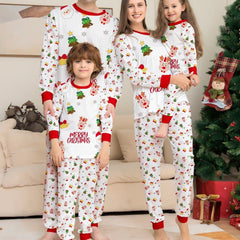 New Christmas Cartoon Pajamas Set with Christmas Tree Print | Family Matching Outfits | Holiday Loungewear - Coscosmos