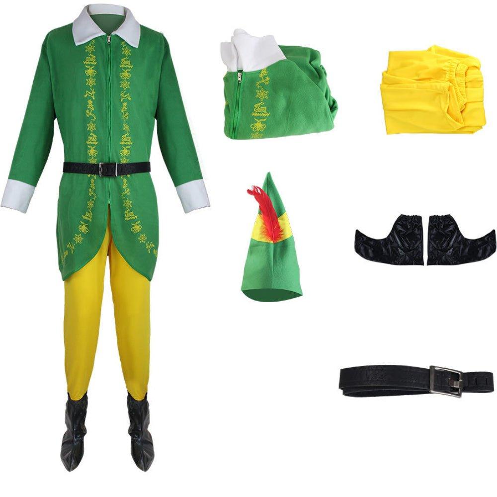 New Christmas Cosplay Costume | Santa Claus Elf Outfit | Festive Green Elf Anime Costume for Men - Coscosmos