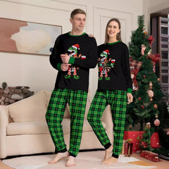 New Christmas Family Matching Pajamas | Colorful Cartoon Bull Print | Round - Neck Sleepwear for Parent - Child Outfits - Coscosmos