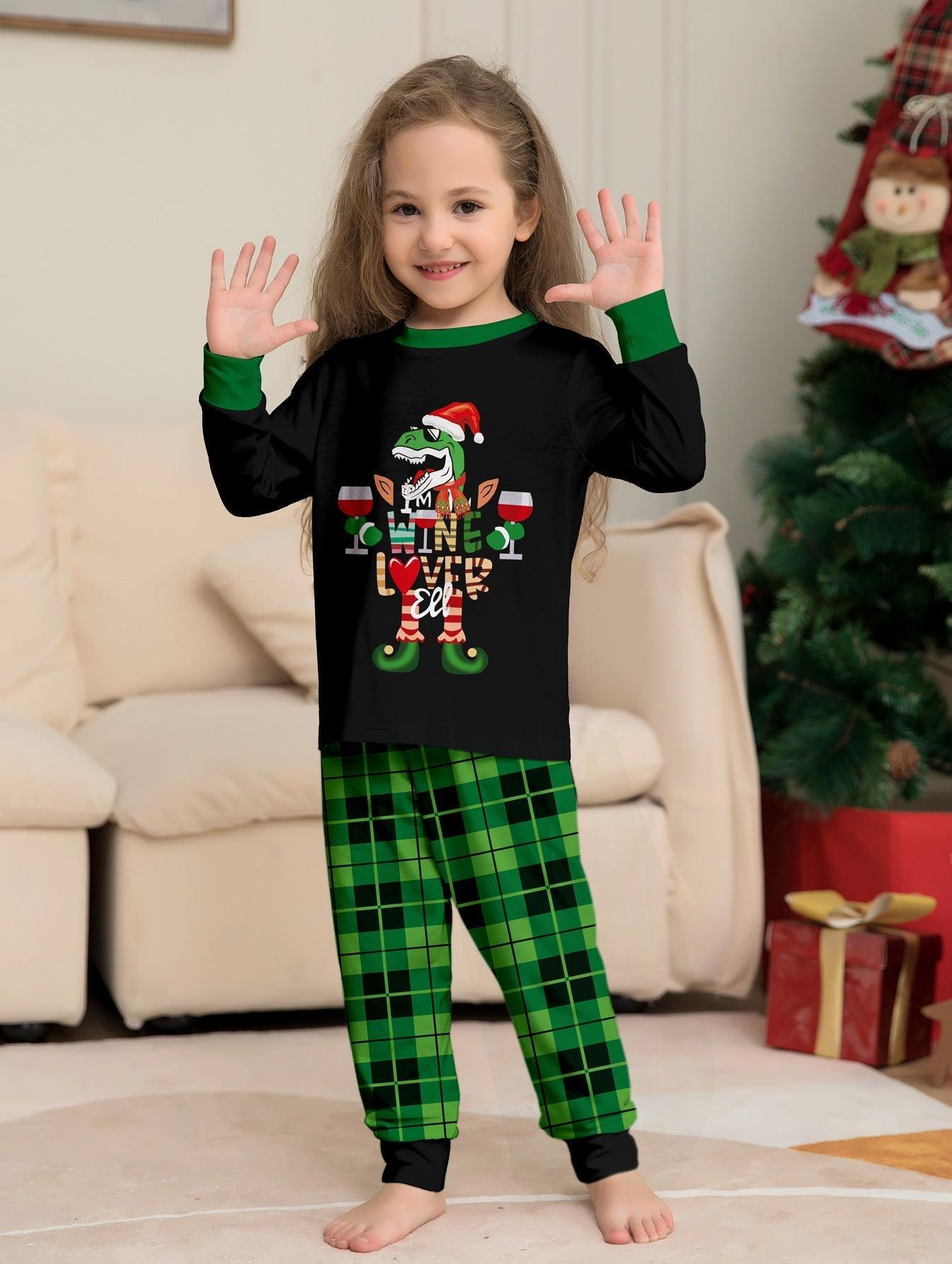 New Christmas Family Matching Pajamas | Colorful Cartoon Bull Print | Round - Neck Sleepwear for Parent - Child Outfits - Coscosmos