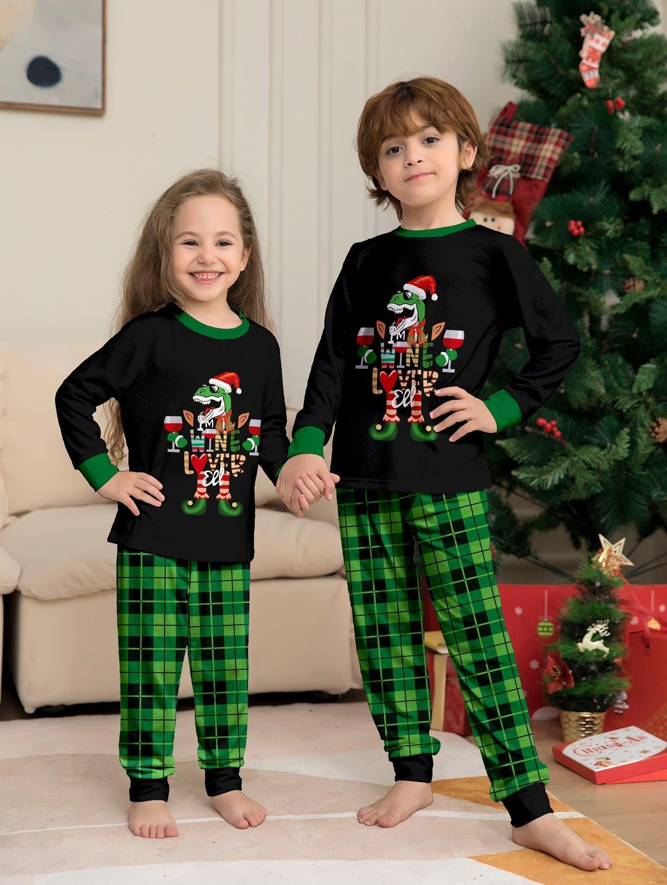 New Christmas Family Matching Pajamas | Colorful Cartoon Bull Print | Round - Neck Sleepwear for Parent - Child Outfits - Coscosmos