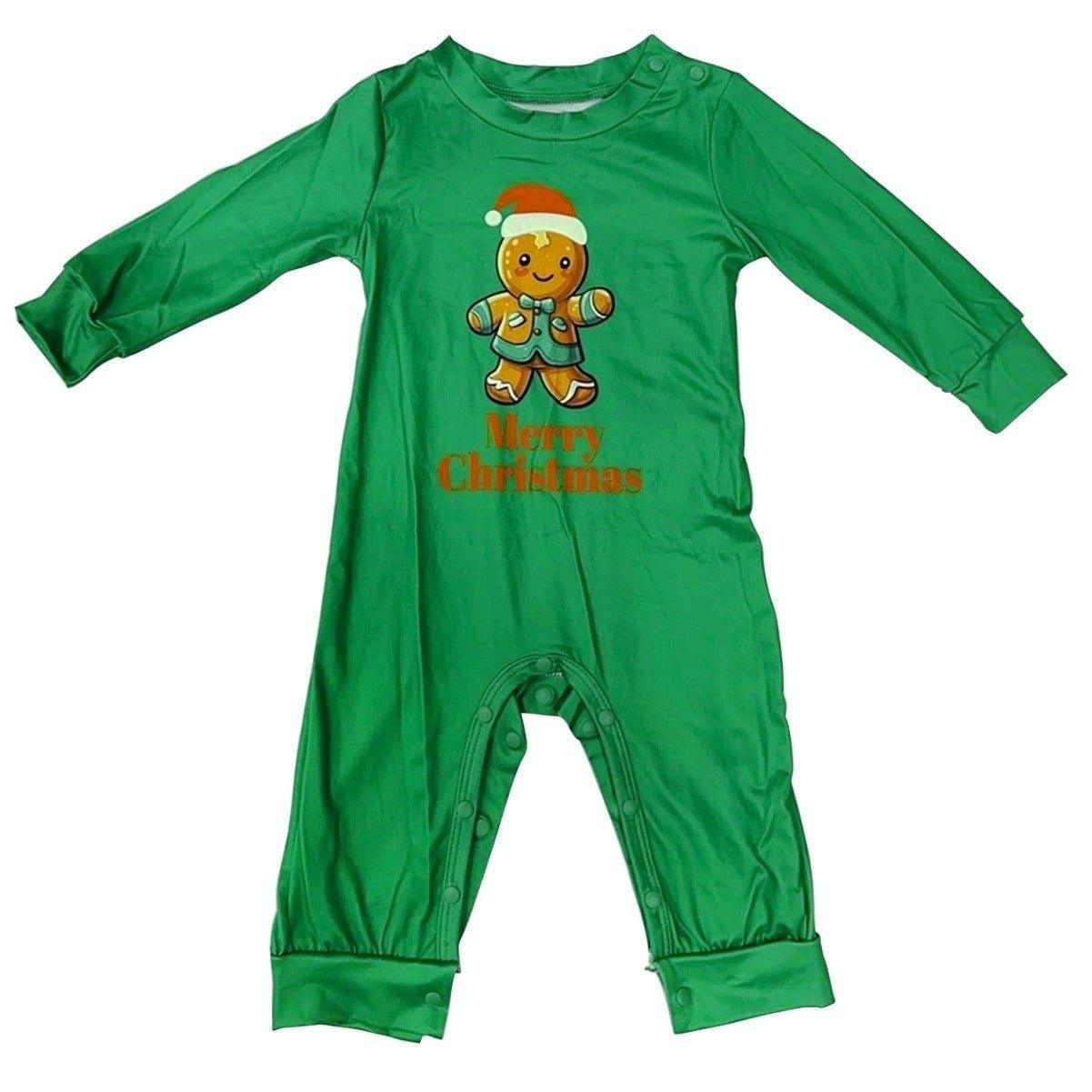 New Christmas Gingerbread Man Letter Print Family Matching Pajamas | Cute and Festive Holiday Sleepwear Set - Coscosmos