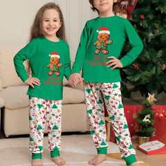 New Christmas Gingerbread Man Letter Print Family Matching Pajamas | Cute and Festive Holiday Sleepwear Set - Coscosmos