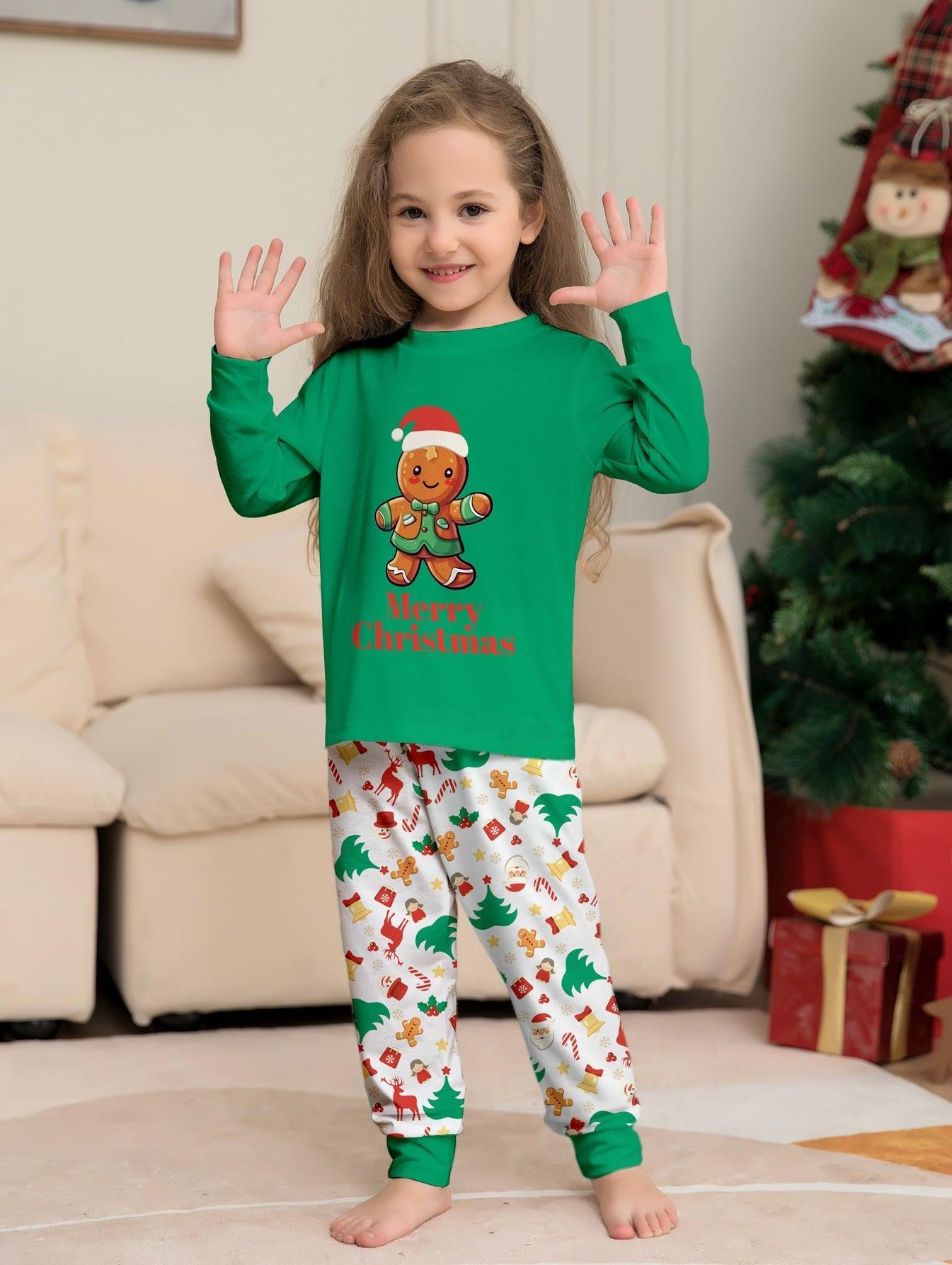 New Christmas Gingerbread Man Letter Print Family Matching Pajamas | Cute and Festive Holiday Sleepwear Set - Coscosmos