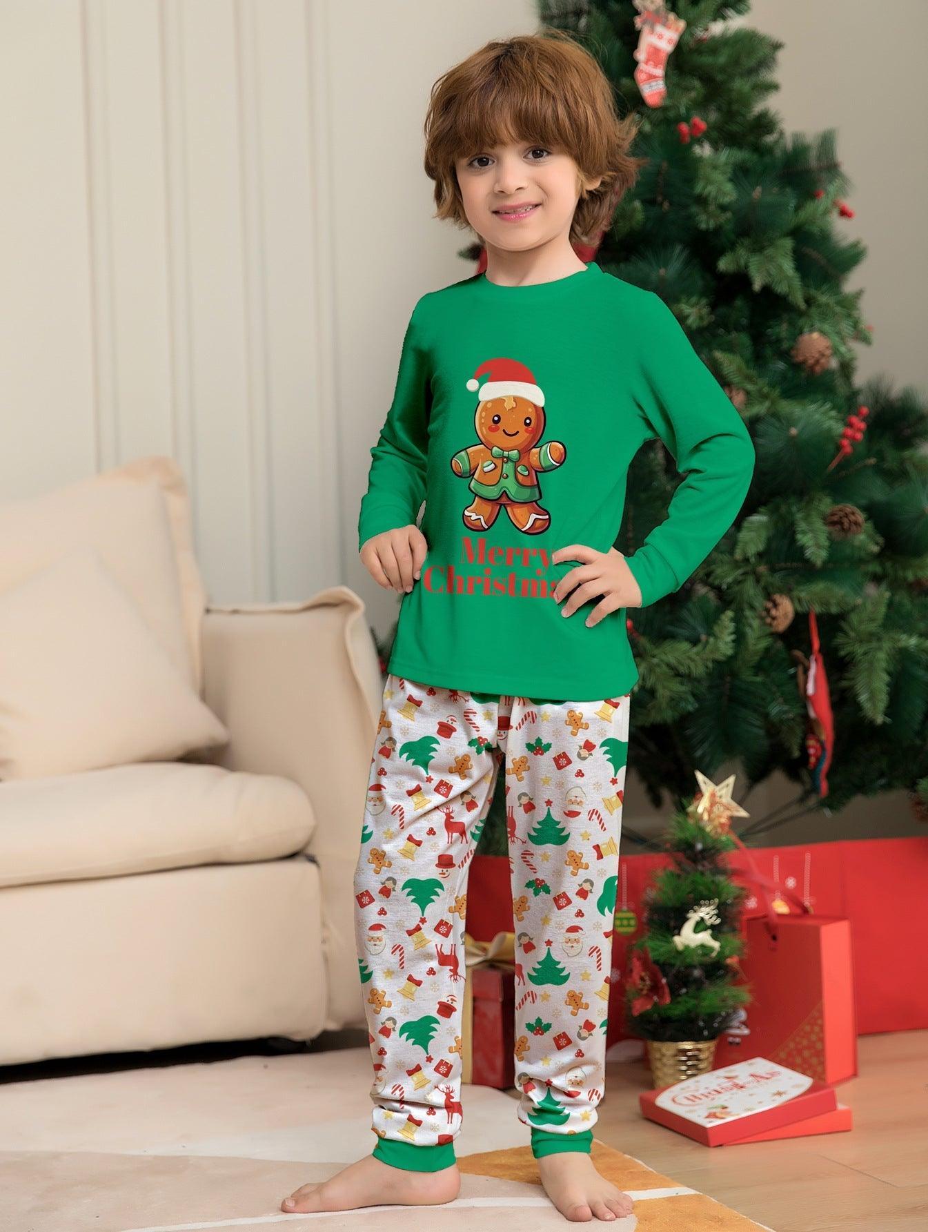 New Christmas Gingerbread Man Letter Print Family Matching Pajamas | Cute and Festive Holiday Sleepwear Set - Coscosmos