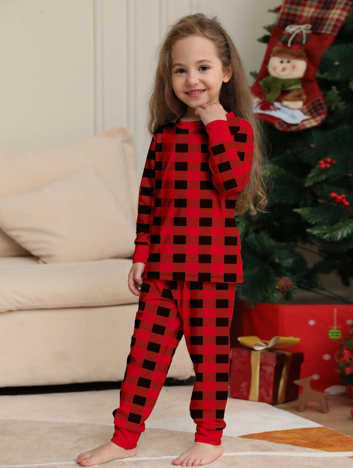 New Christmas Red Plaid Color - Block Family Matching Pajama Set | Long - Sleeve Holiday Loungewear for Parents & Kids - Coscosmos