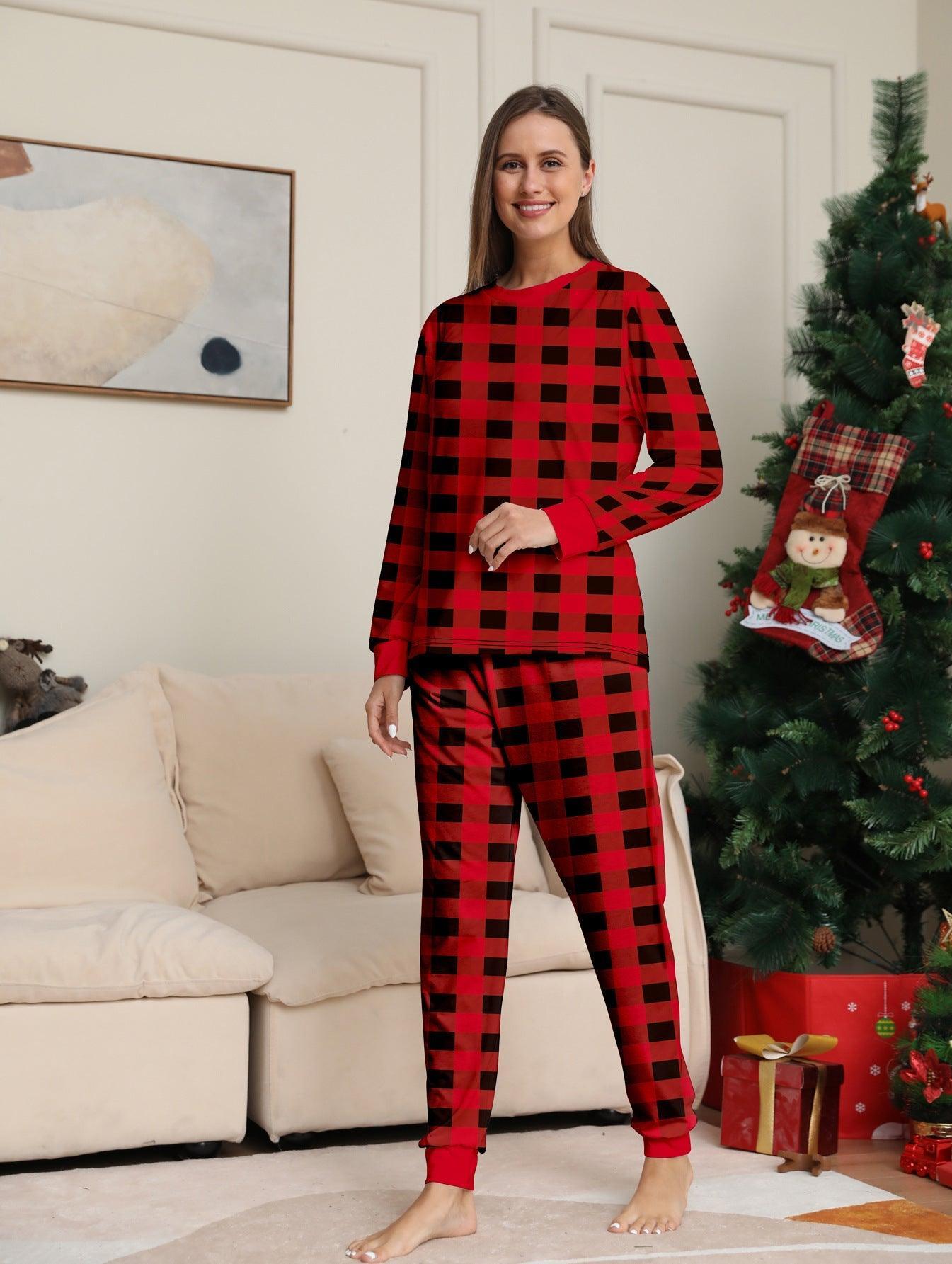 New Christmas Red Plaid Color - Block Family Matching Pajama Set | Long - Sleeve Holiday Loungewear for Parents & Kids - Coscosmos