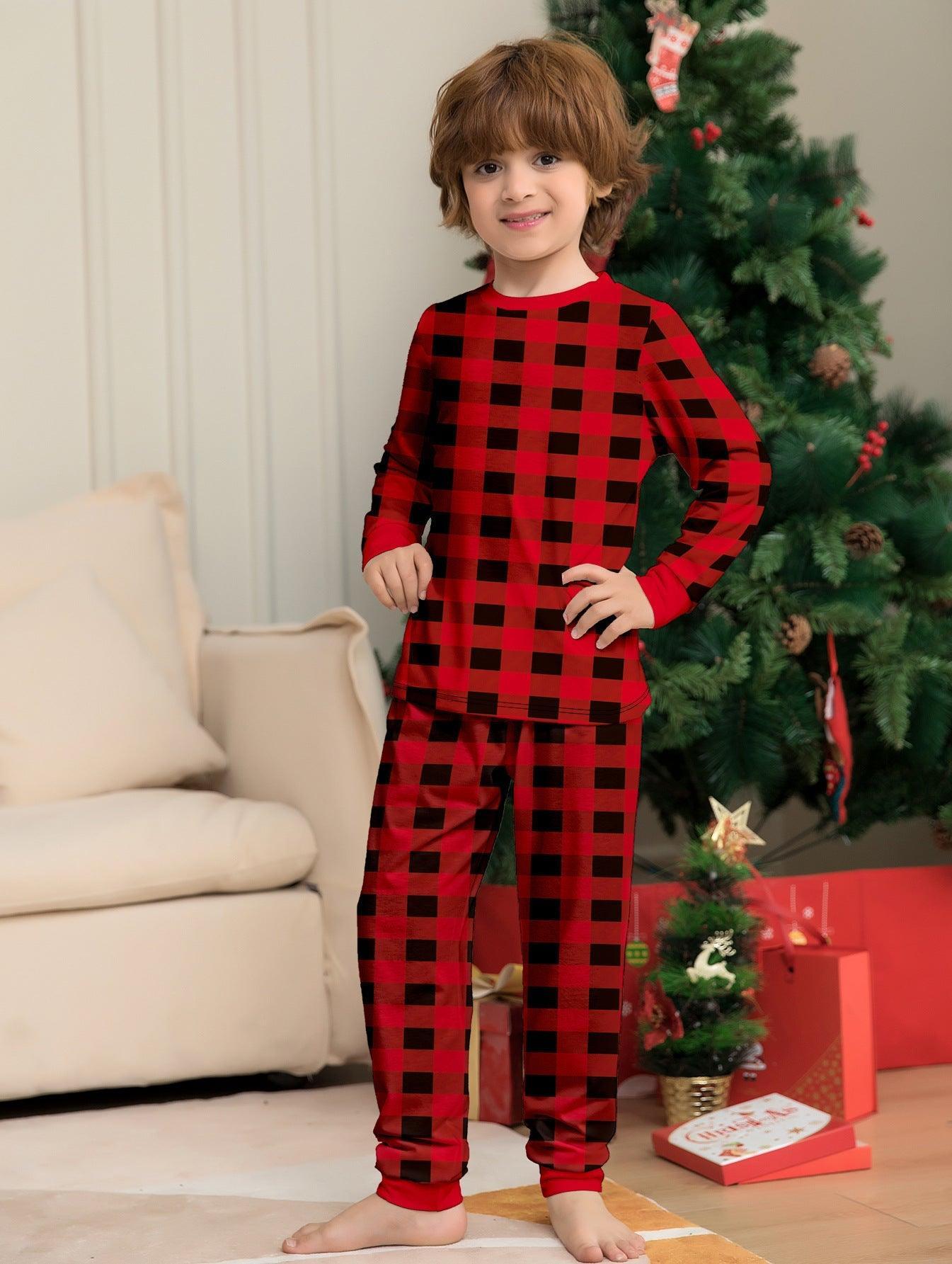 New Christmas Red Plaid Color - Block Family Matching Pajama Set | Long - Sleeve Holiday Loungewear for Parents & Kids - Coscosmos