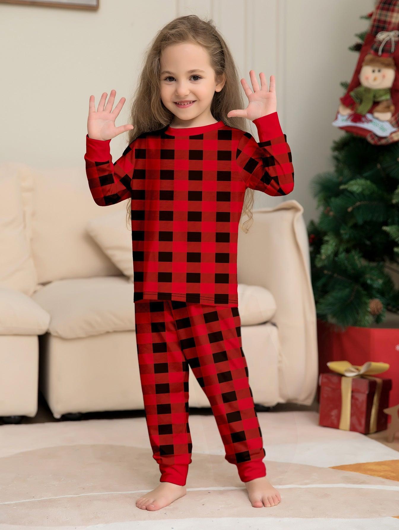 New Christmas Red Plaid Color - Block Family Matching Pajama Set | Long - Sleeve Holiday Loungewear for Parents & Kids - Coscosmos