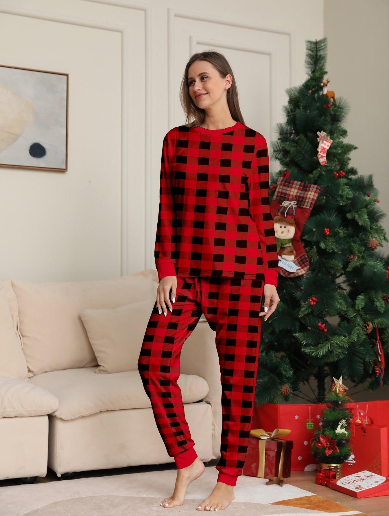 New Christmas Red Plaid Color - Block Family Matching Pajama Set | Long - Sleeve Holiday Loungewear for Parents & Kids - Coscosmos