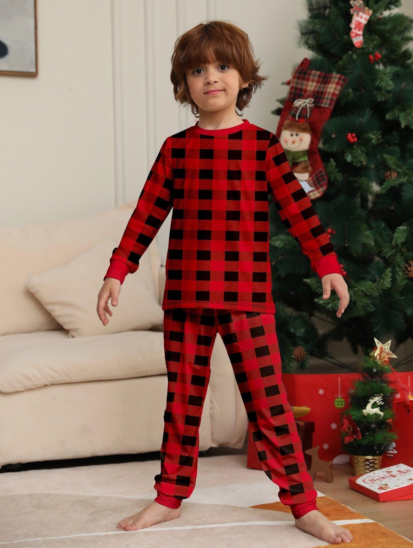 New Christmas Red Plaid Color - Block Family Matching Pajama Set | Long - Sleeve Holiday Loungewear for Parents & Kids - Coscosmos