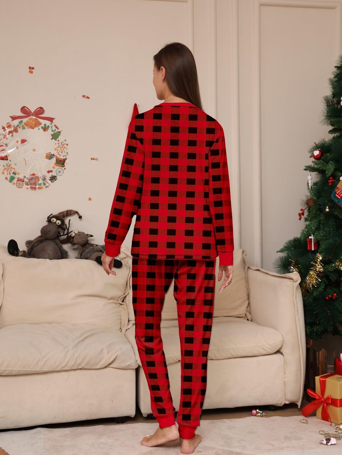 New Christmas Red Plaid Color - Block Family Matching Pajama Set | Long - Sleeve Holiday Loungewear for Parents & Kids - Coscosmos