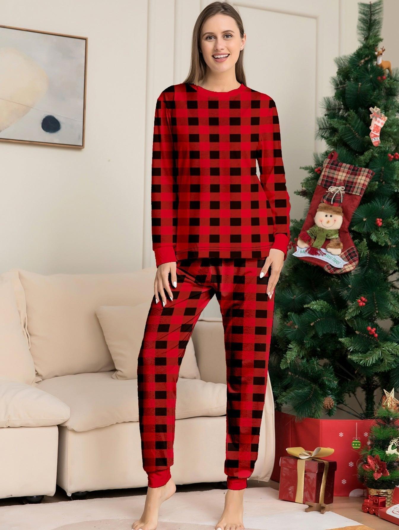 New Christmas Red Plaid Color - Block Family Matching Pajama Set | Long - Sleeve Holiday Loungewear for Parents & Kids - Coscosmos