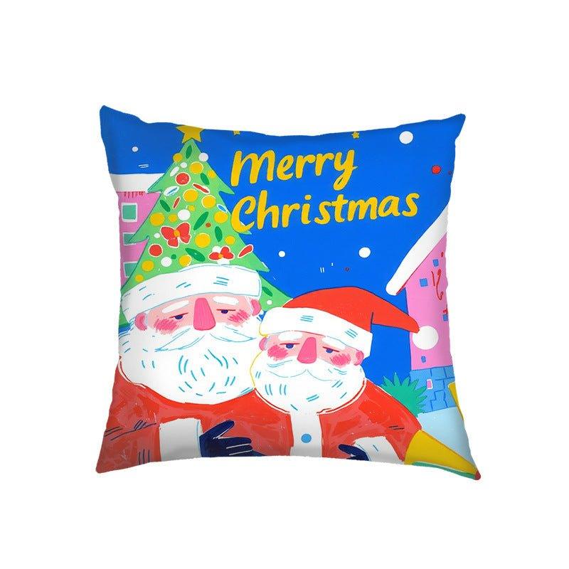 New Christmas throw pillow sofa cushion home decoration by pillowcase cross - border Amazon printed throw pillow holiday gift - Coscosmos