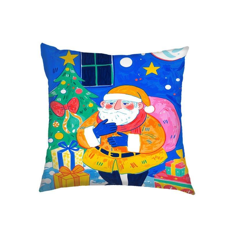 New Christmas throw pillow sofa cushion home decoration by pillowcase cross - border Amazon printed throw pillow holiday gift - Coscosmos