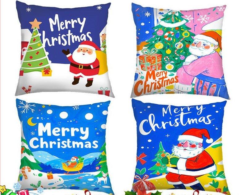 New Christmas throw pillow sofa cushion home decoration by pillowcase cross - border Amazon printed throw pillow holiday gift - Coscosmos