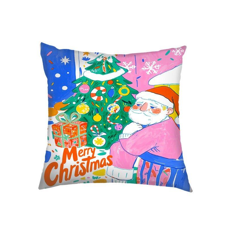 New Christmas throw pillow sofa cushion home decoration by pillowcase cross - border Amazon printed throw pillow holiday gift - Coscosmos