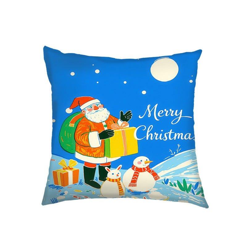 New Christmas throw pillow sofa cushion home decoration by pillowcase cross - border Amazon printed throw pillow holiday gift - Coscosmos