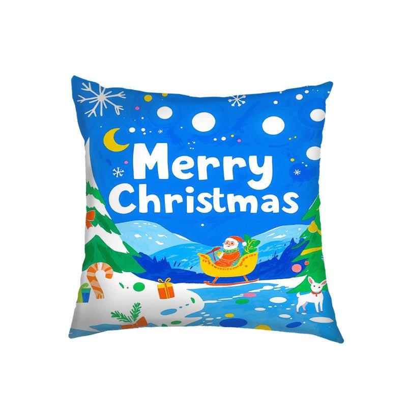 New Christmas throw pillow sofa cushion home decoration by pillowcase cross - border Amazon printed throw pillow holiday gift - Coscosmos