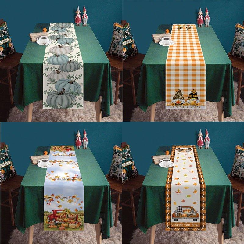 New Creative Thanksgiving Decoration Table Runner Cute Gnome Pumpkin Harvest Festival Decoration Tablecloth Coffee Table Decoration Cloth - Coscosmos