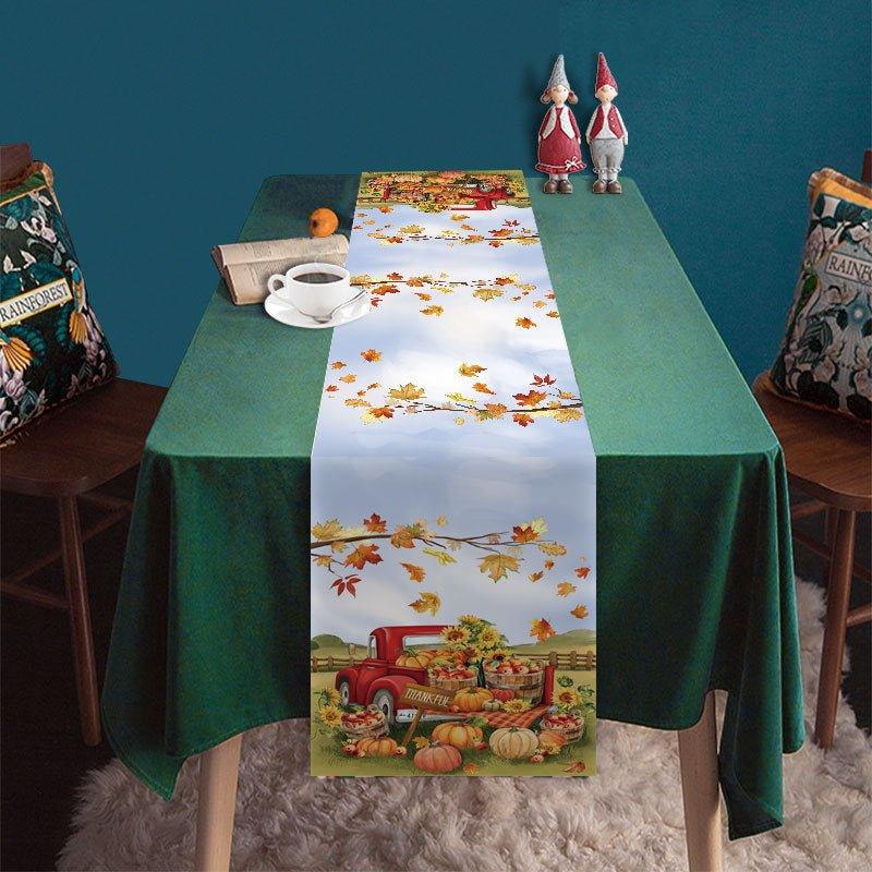 New Creative Thanksgiving Decoration Table Runner Cute Gnome Pumpkin Harvest Festival Decoration Tablecloth Coffee Table Decoration Cloth - Coscosmos