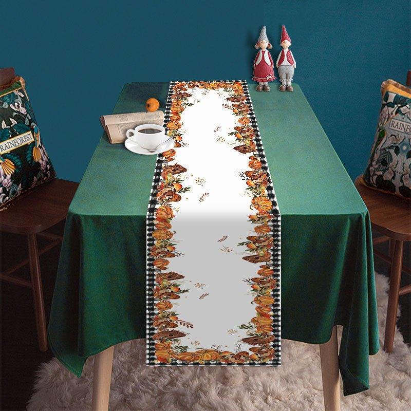 New Creative Thanksgiving Decoration Table Runner Cute Gnome Pumpkin Harvest Festival Decoration Tablecloth Coffee Table Decoration Cloth - Coscosmos