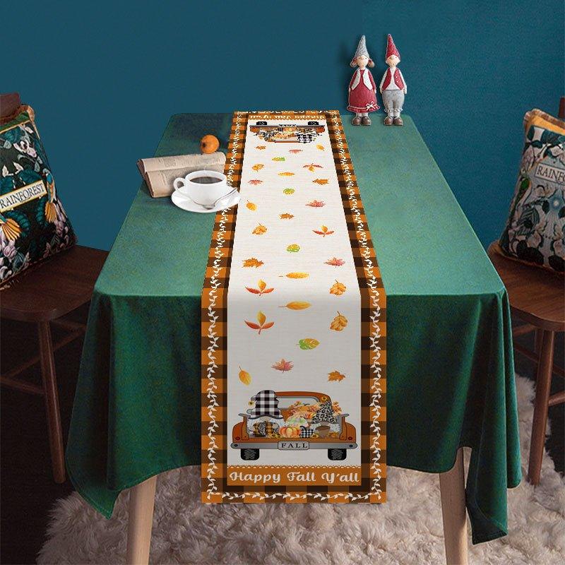 New Creative Thanksgiving Decoration Table Runner Cute Gnome Pumpkin Harvest Festival Decoration Tablecloth Coffee Table Decoration Cloth - Coscosmos